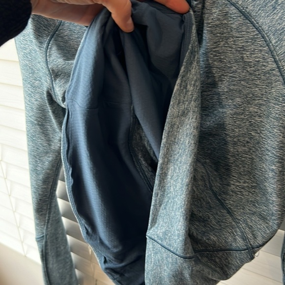 NWOT Lululemon Always Alert Cropped Half Zip Pullover Heather Petrol Blue Size 6 - Picture 11 of 12